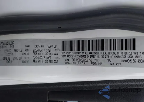 2016 Jeep Cherokee Latitude from USA, damaged, VIN 1C4PJMCB2GW268779